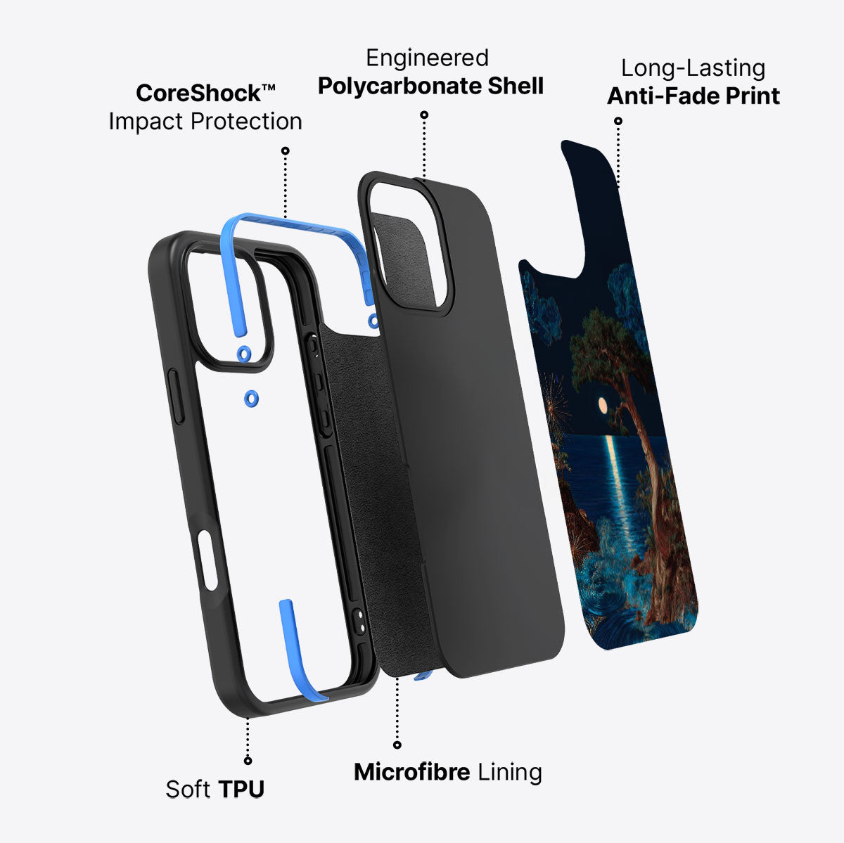 Quiet Moon - iPhone 16 Pro Case #case type_core (non magsafe)