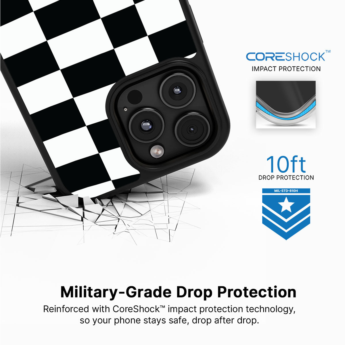 Skewed Checks - iPhone 16 Pro Case #case type_core (magsafe), #case type_core (non magsafe)