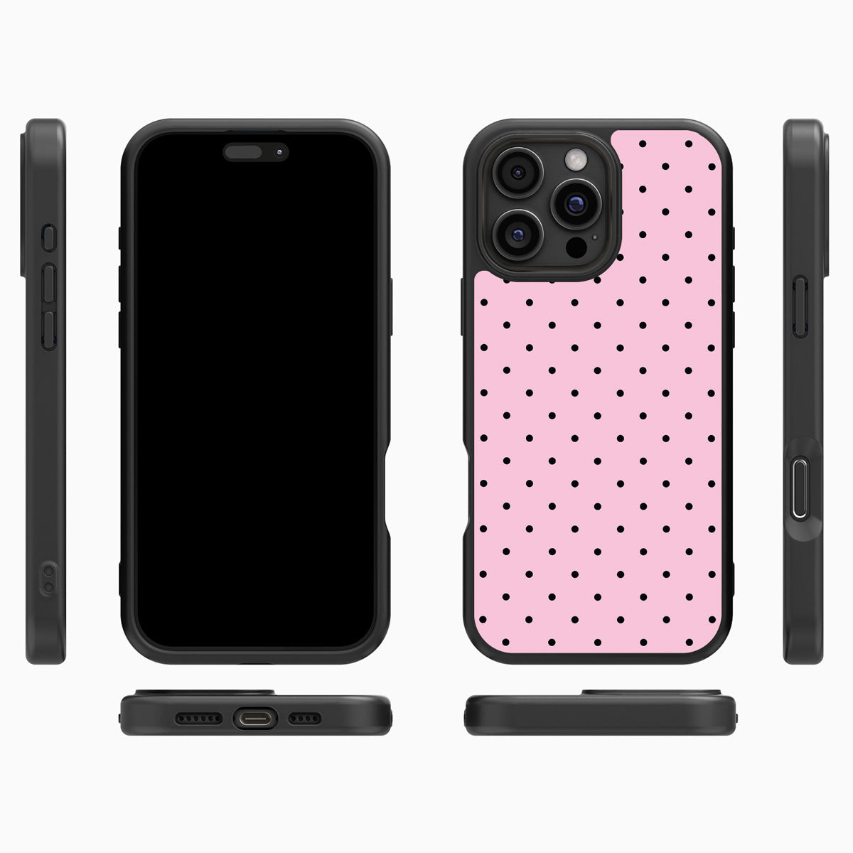 Pink Polka Dot iPhone 16 Pro Case – Veloria | MagSafe