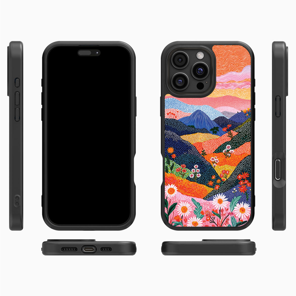 Scenic Designer iPhone 16 Pro Case – Wildflower Valley | MagSafe