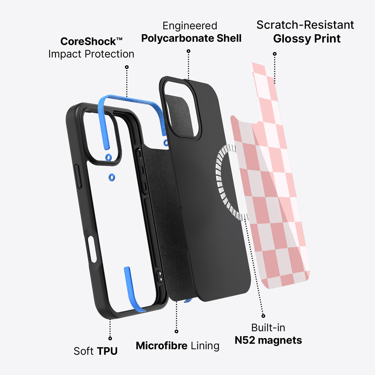 iPhone 16 Pro Max case construction – Ballet Tile phone case