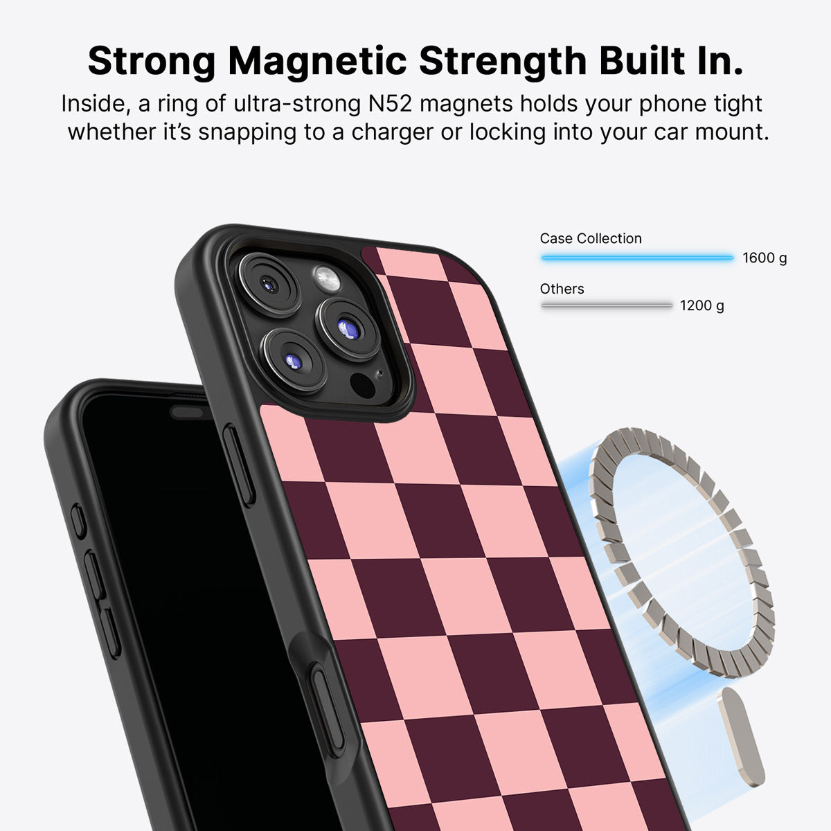 iPhone 16 Pro Max MagSafe case – Claret Tile design