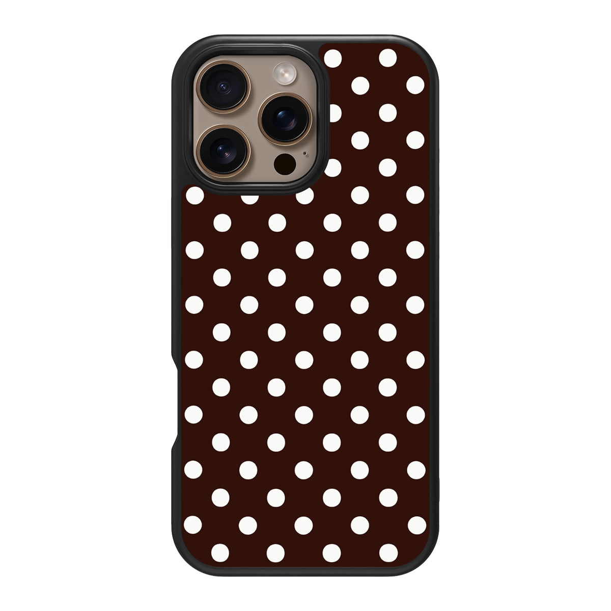 Cocoa Confetti design back view – iPhone 16 Pro Max case