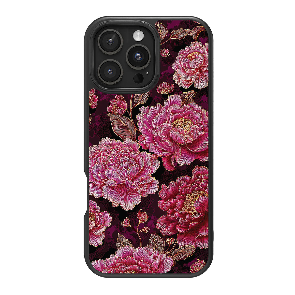 Floral Opulence design back view – iPhone 16 Pro Max case