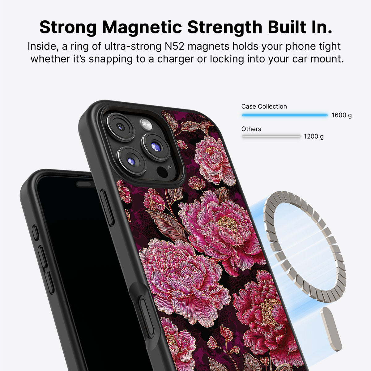 iPhone 16 Pro Max MagSafe case – Floral Opulence design