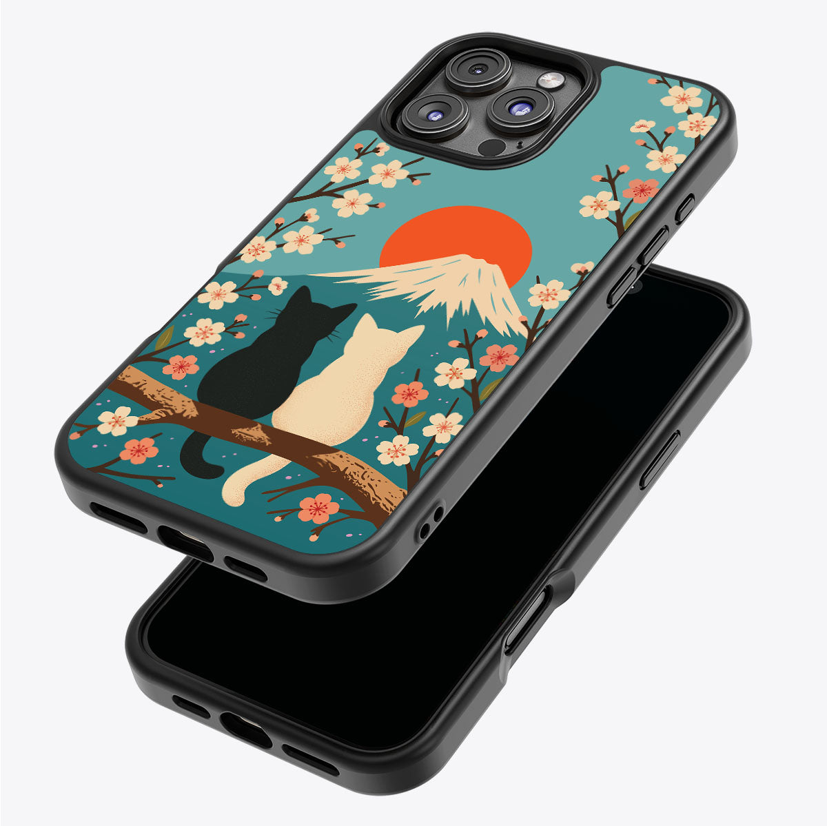 Fuji Cats iPhone 16 Pro Max case – back and side view