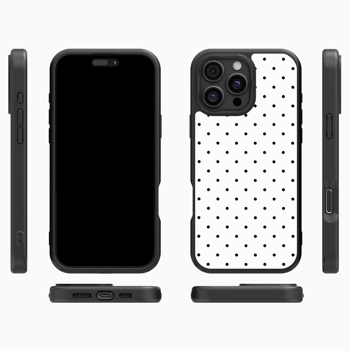 Ivory Sprinkle iPhone 16 Pro Max case cover – multi-angle view