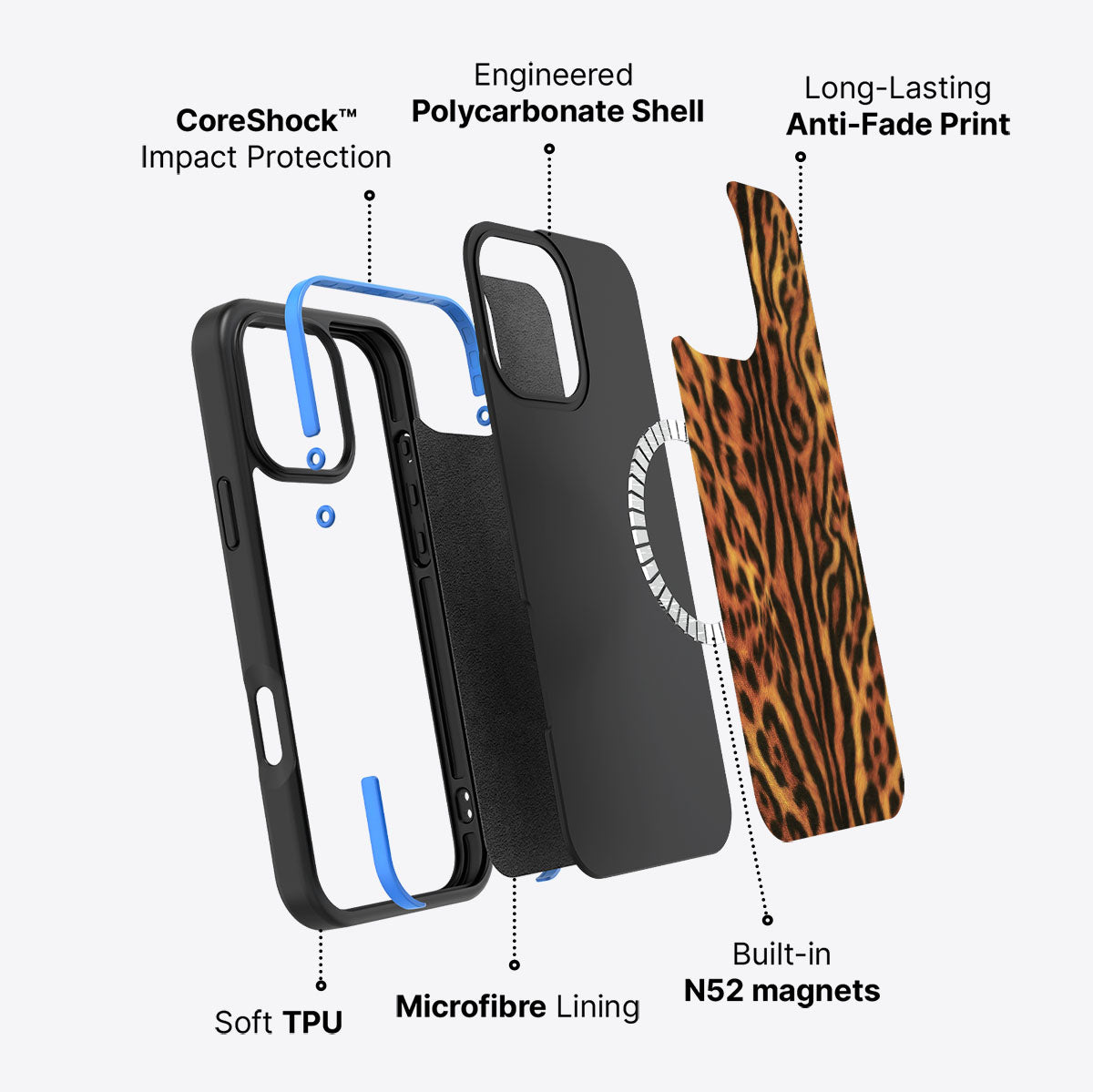 Leopard Trail - iPhone 16 Pro Max Case #case type_core (magsafe)