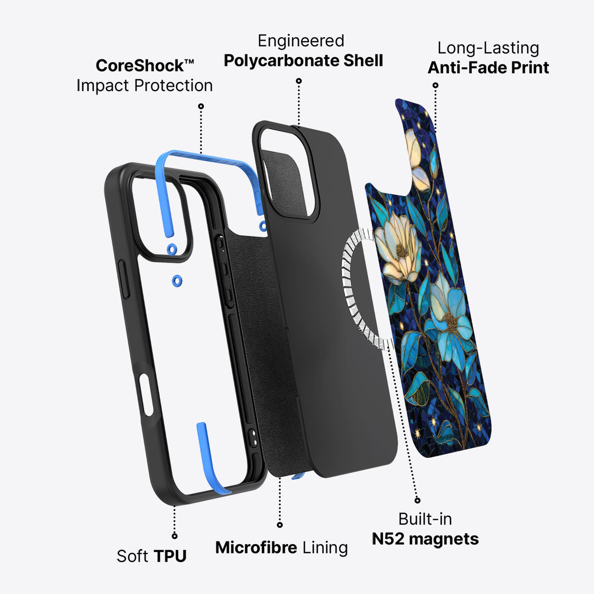 iPhone 16 Pro Max Case with MagSafe – Midnight Magnolia