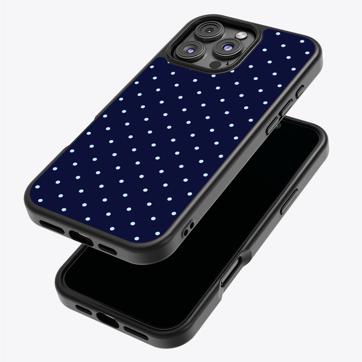 Navy Whisper iPhone 16 Pro Max case – back and side view
