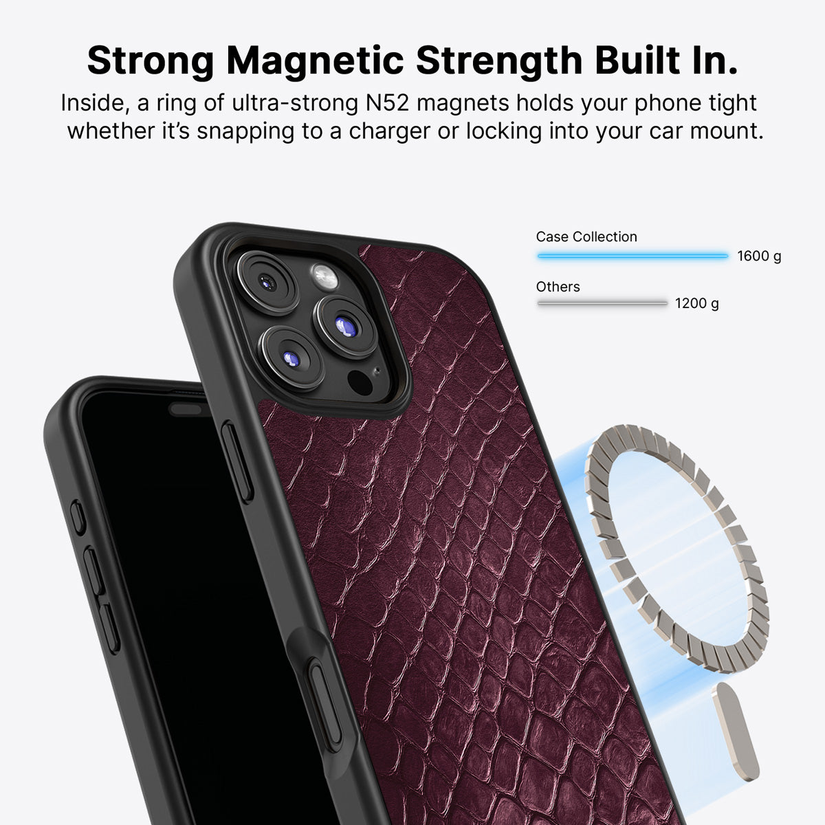 iPhone 16 Pro Max MagSafe case – Wine Python design