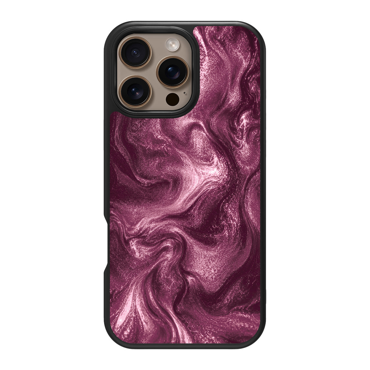 Wine Shimmer design back view – iPhone 16 Pro Max case