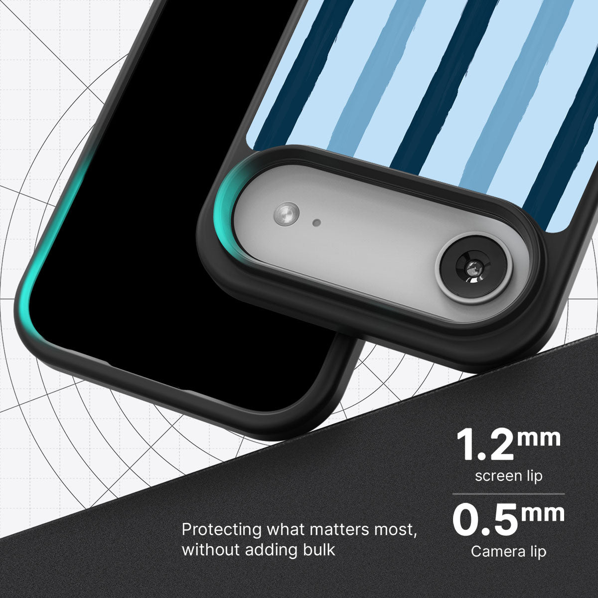 Blue Watercolor Stripes - iPhone 17 Air Case #case type_core (magsafe), #case type_core (non magsafe)