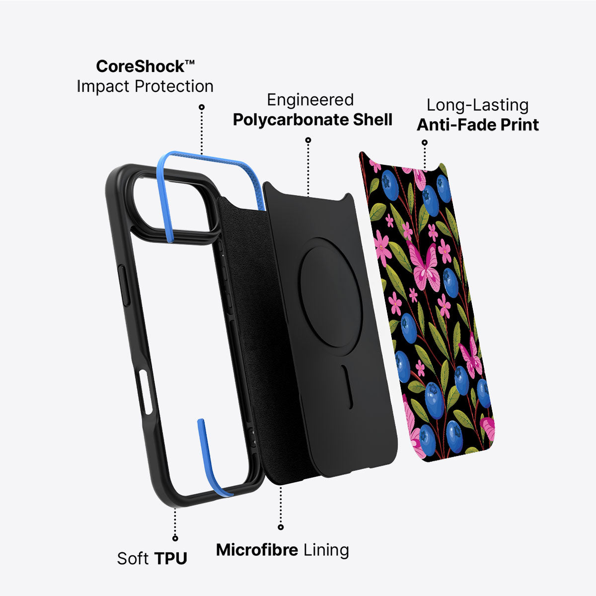 Blueberry Butterflies - iPhone 17 Air Case #case type_core (non magsafe)