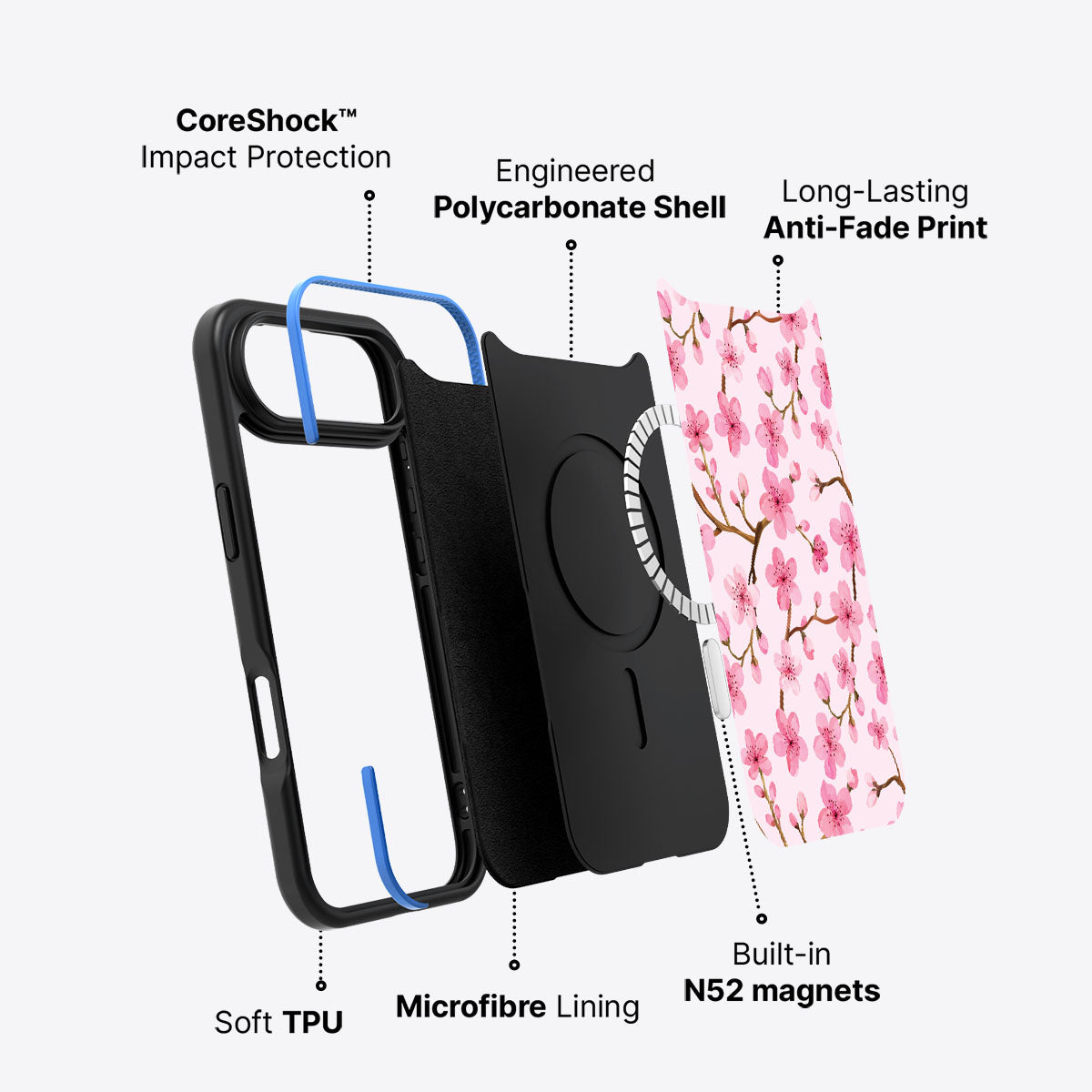 iPhone Air case construction – Cherry Blossom phone case