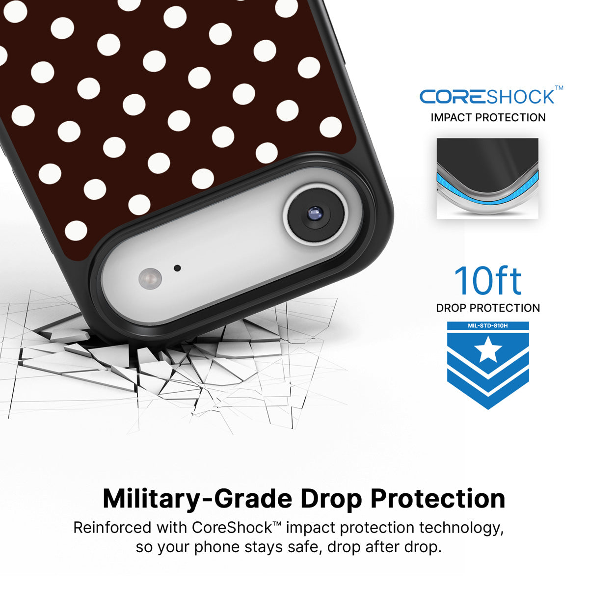 Cocoa Confetti iPhone Air case with drop protection