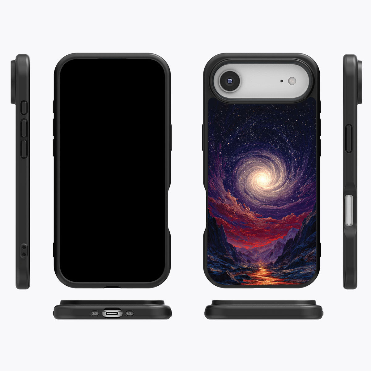 Cosmic Vortex iPhone Air case cover – multi-angle view