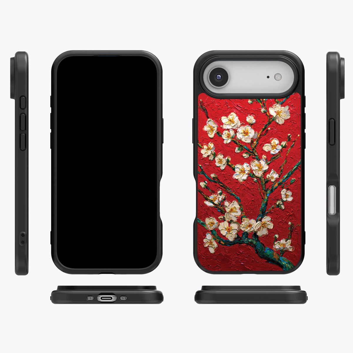 Crimson Blossom iPhone Air case cover – multi-angle view