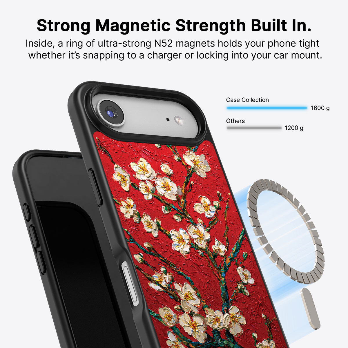 iPhone Air MagSafe case – Crimson Blossom design