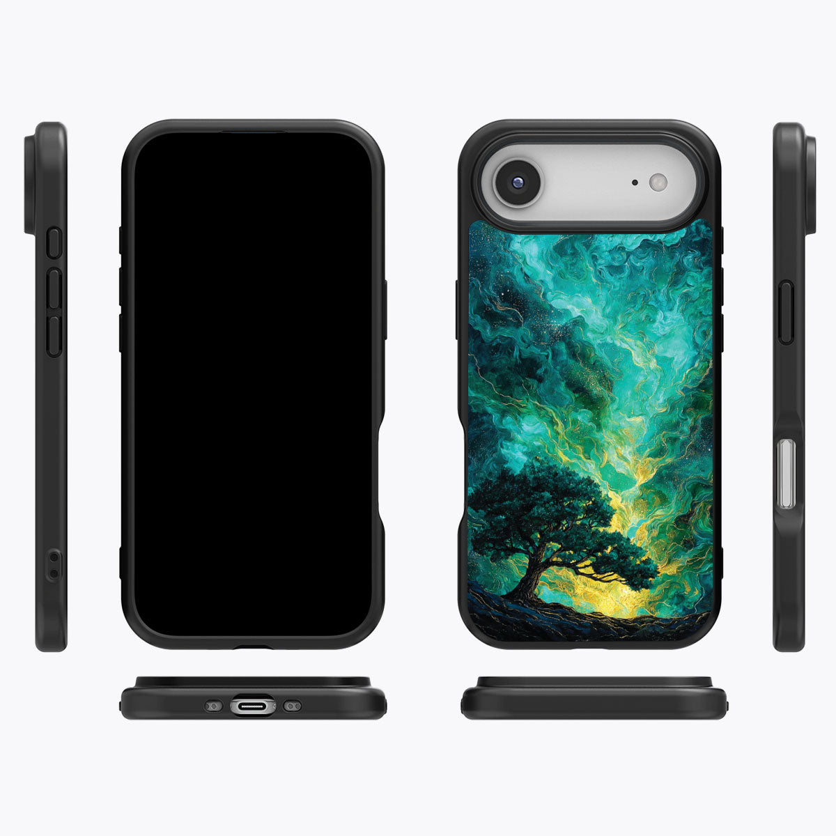 Emerald Storm iPhone Air case cover – multi-angle view