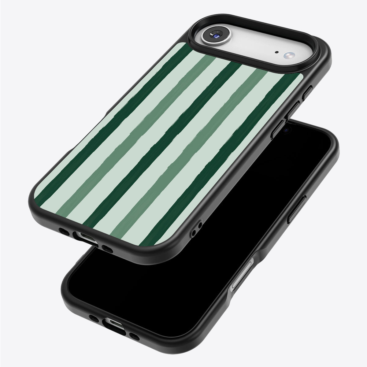 Green Watercolor Stripes - iPhone 17 Air Case #case type_core (magsafe), #case type_core (non magsafe)