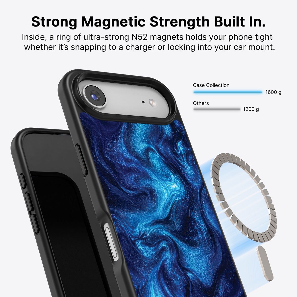 Blue Marble Designer iPhone Air Case – Indigo Impasto | MagSafe