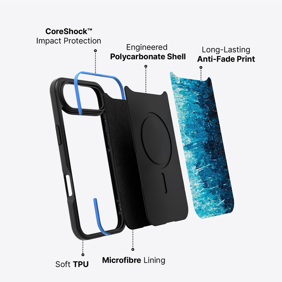 Indigo Impasto - iPhone 17 Air Case #case type_core (non magsafe)