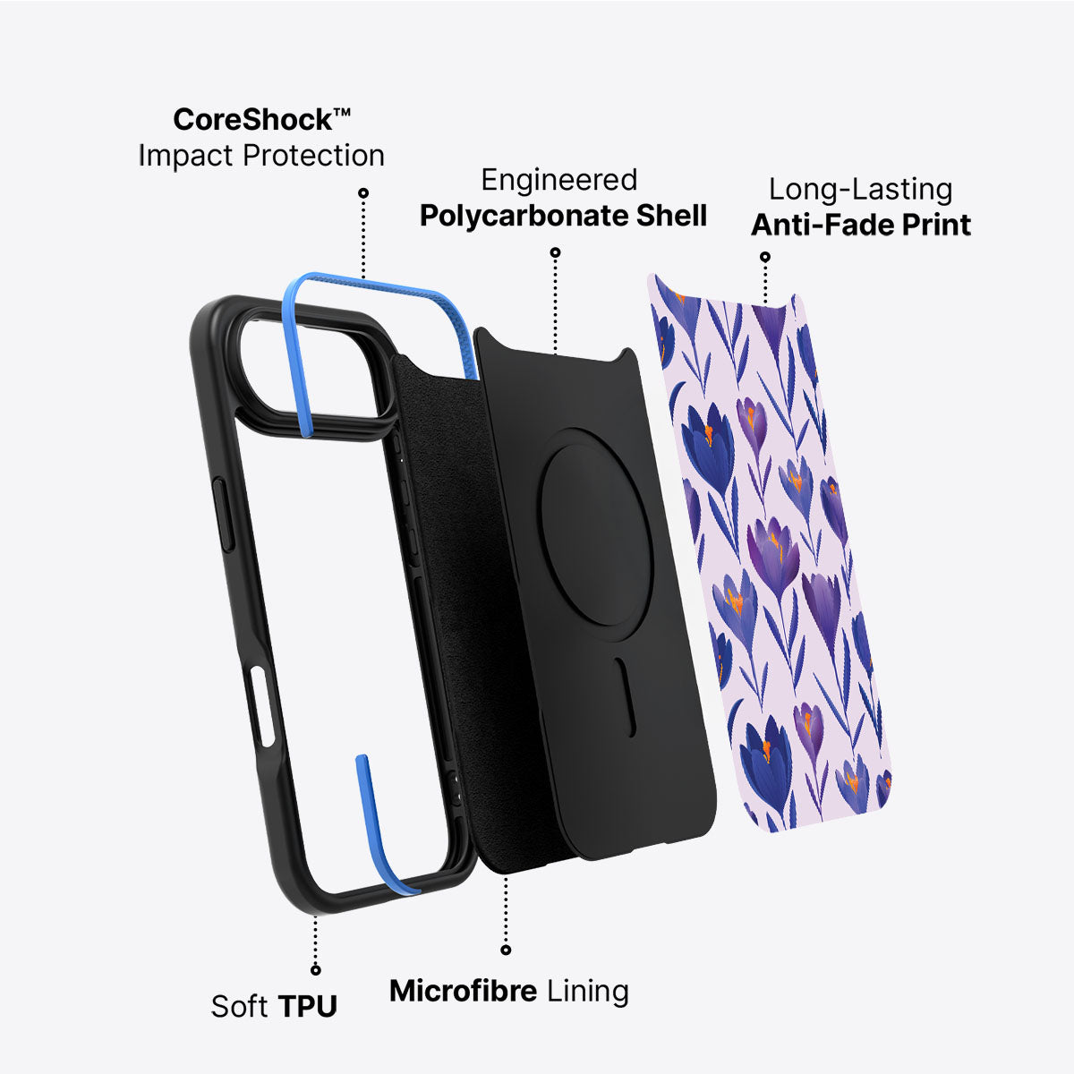 Midnight Crocus - iPhone 17 Air Case #case type_core (non magsafe)