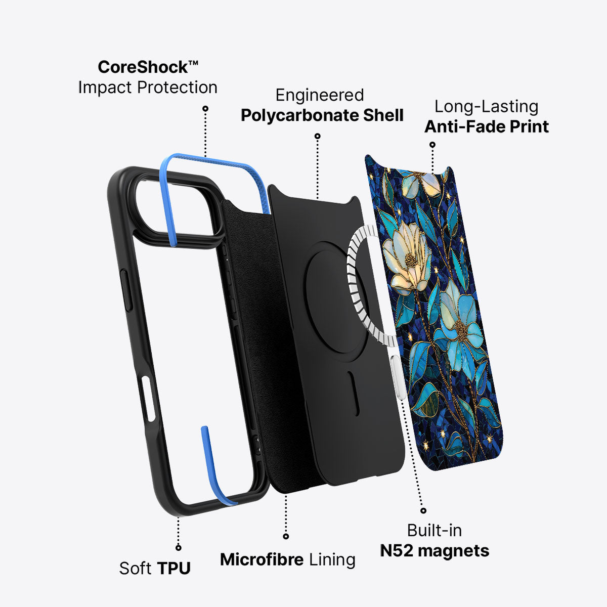 iPhone Air Case with MagSafe – Midnight Magnolia