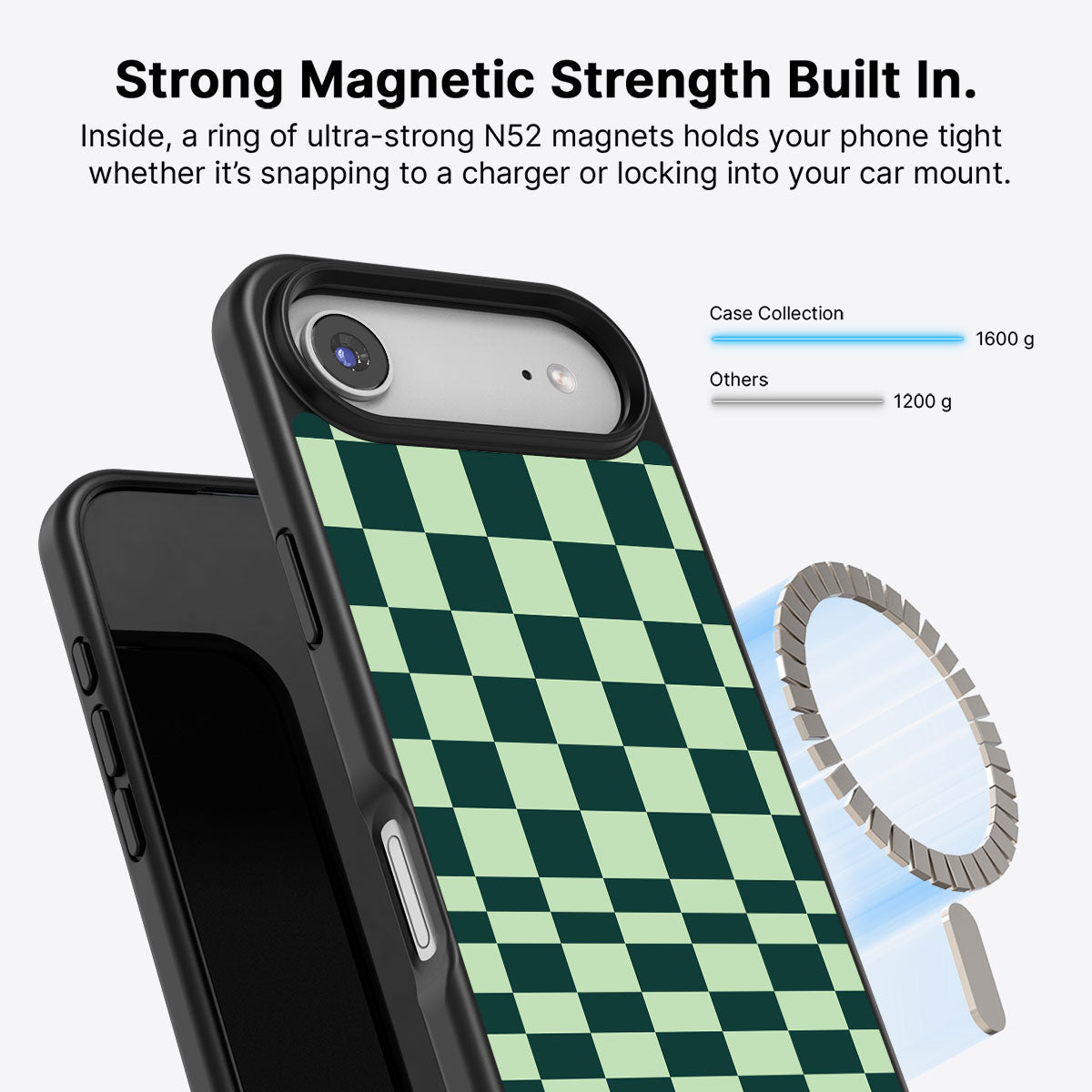 iPhone Air MagSafe case – Mint Matrix design