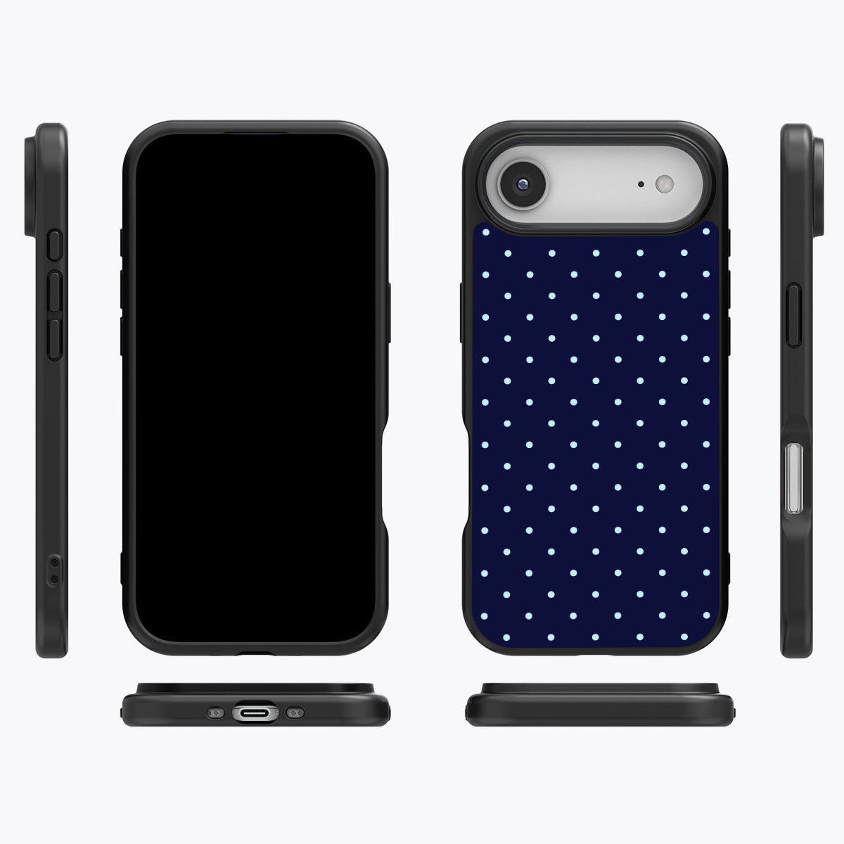 Navy Whisper iPhone Air case cover – multi-angle view