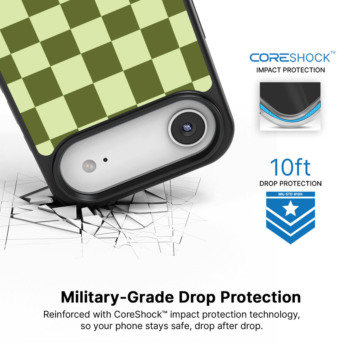Olive Meadow iPhone Air case with drop protection