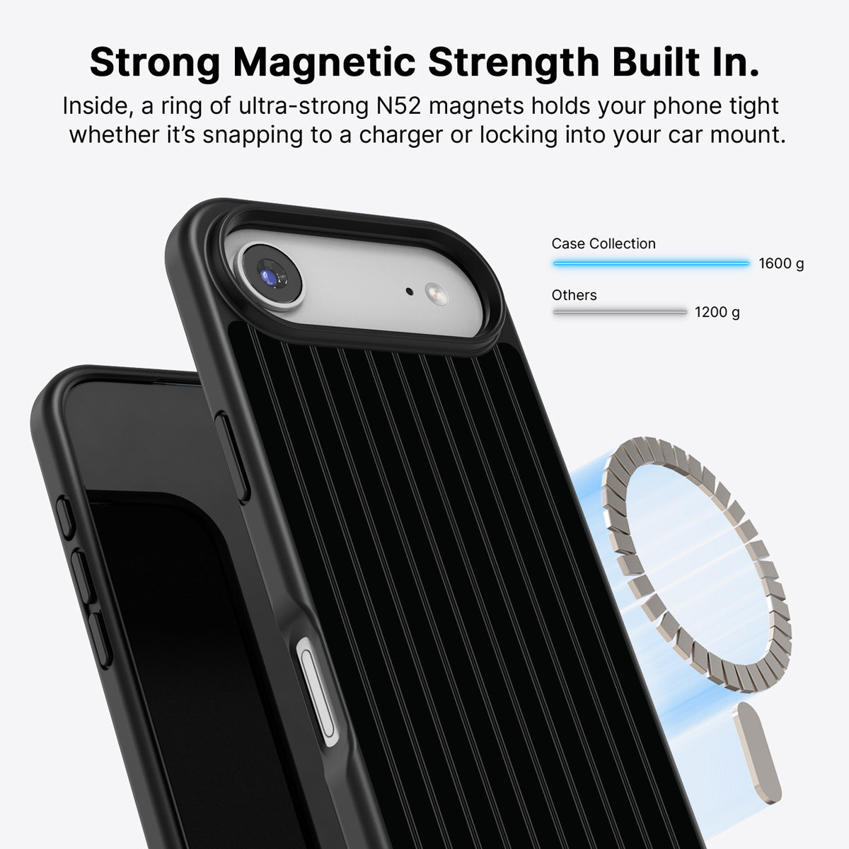 iPhone Air MagSafe case – Onyx Pinstripe design