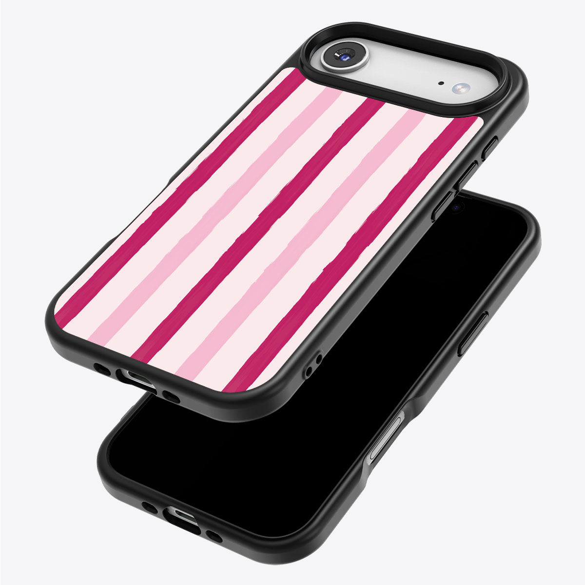 Pink Watercolor Stripes - iPhone 17 Air Case #case type_core (magsafe), #case type_core (non magsafe)