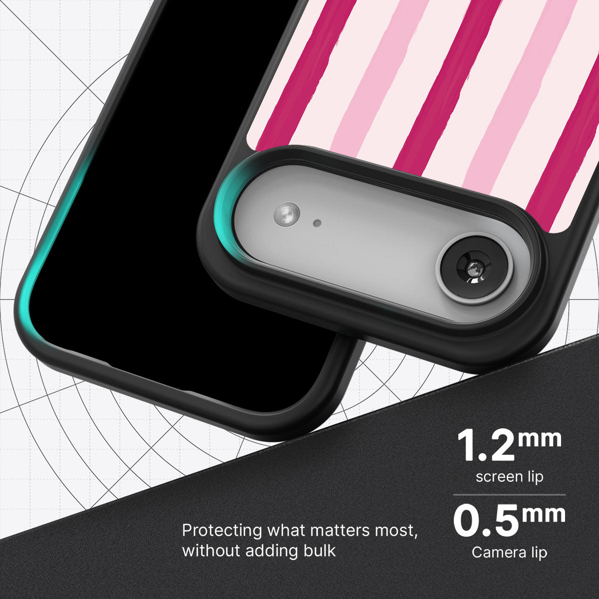 Pink Watercolor Stripes - iPhone 17 Air Case #case type_core (magsafe), #case type_core (non magsafe)