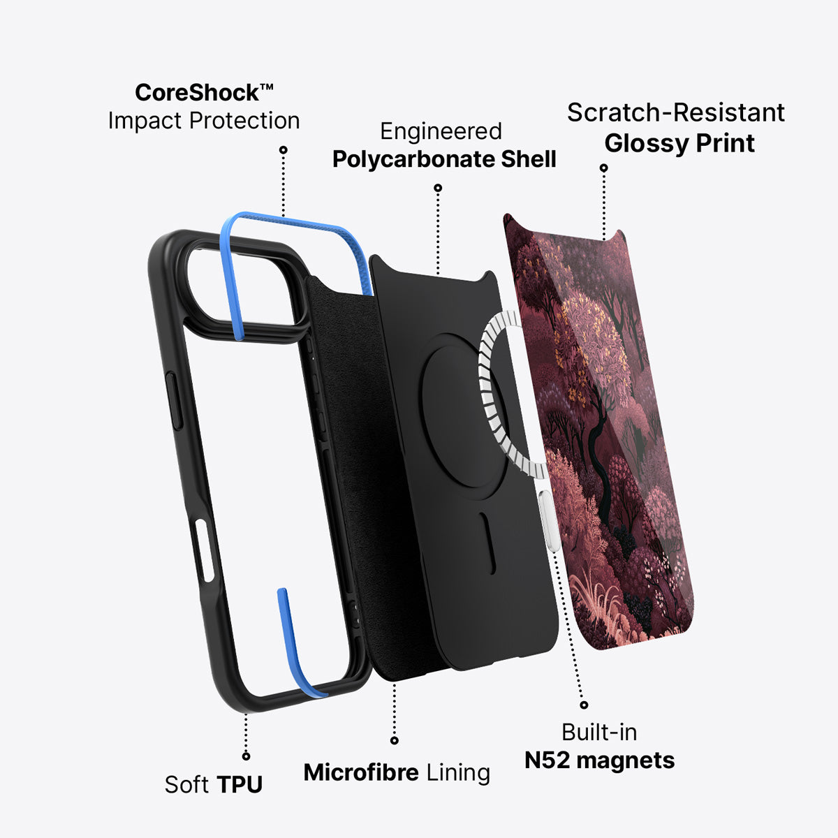 iPhone Air case construction – Velvet Reverie phone case