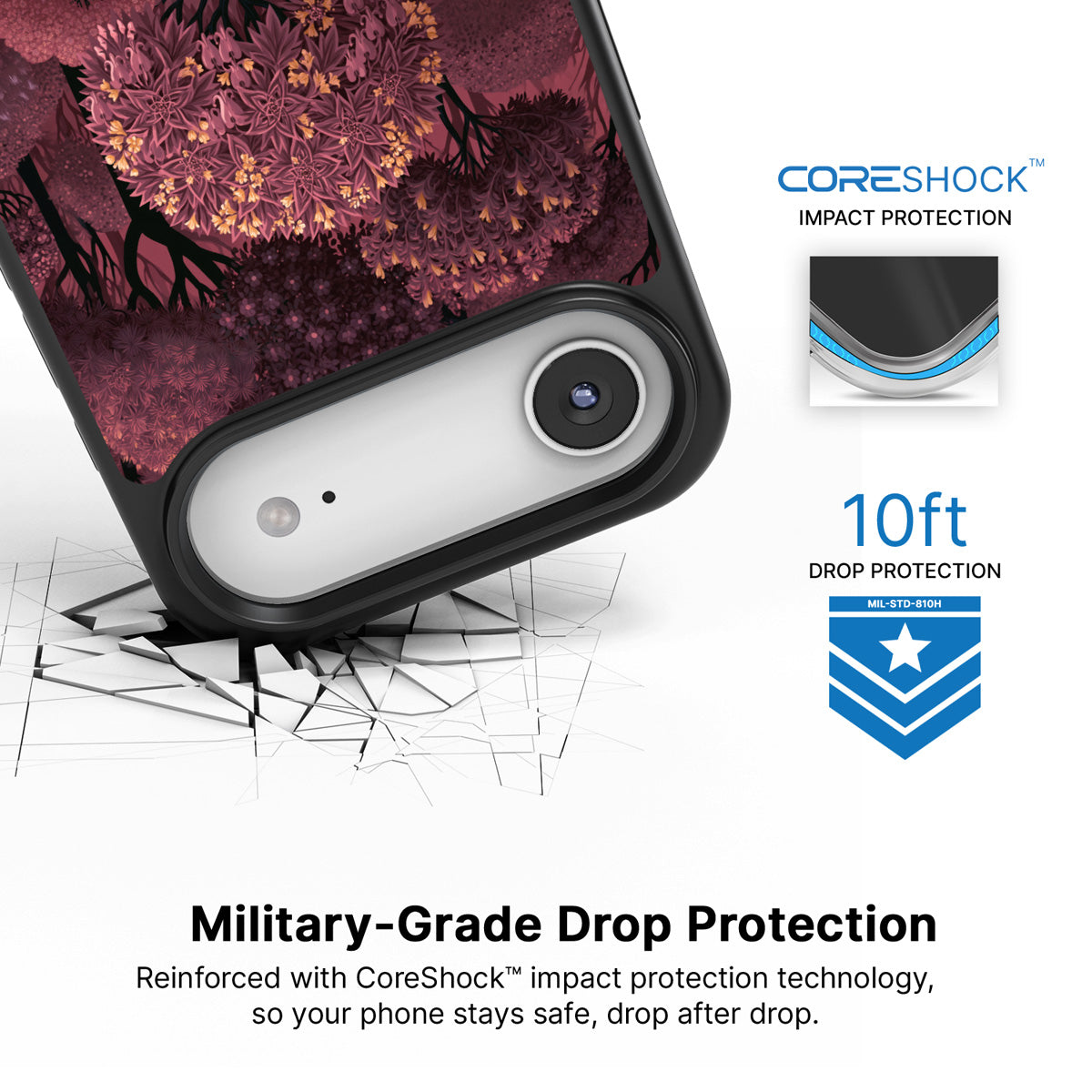 Velvet Reverie iPhone Air case with drop protection