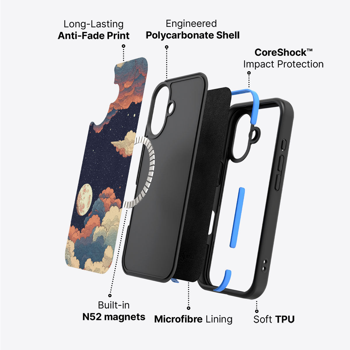 Blushed Moon - iPhone 17 Case #case type_core (magsafe)