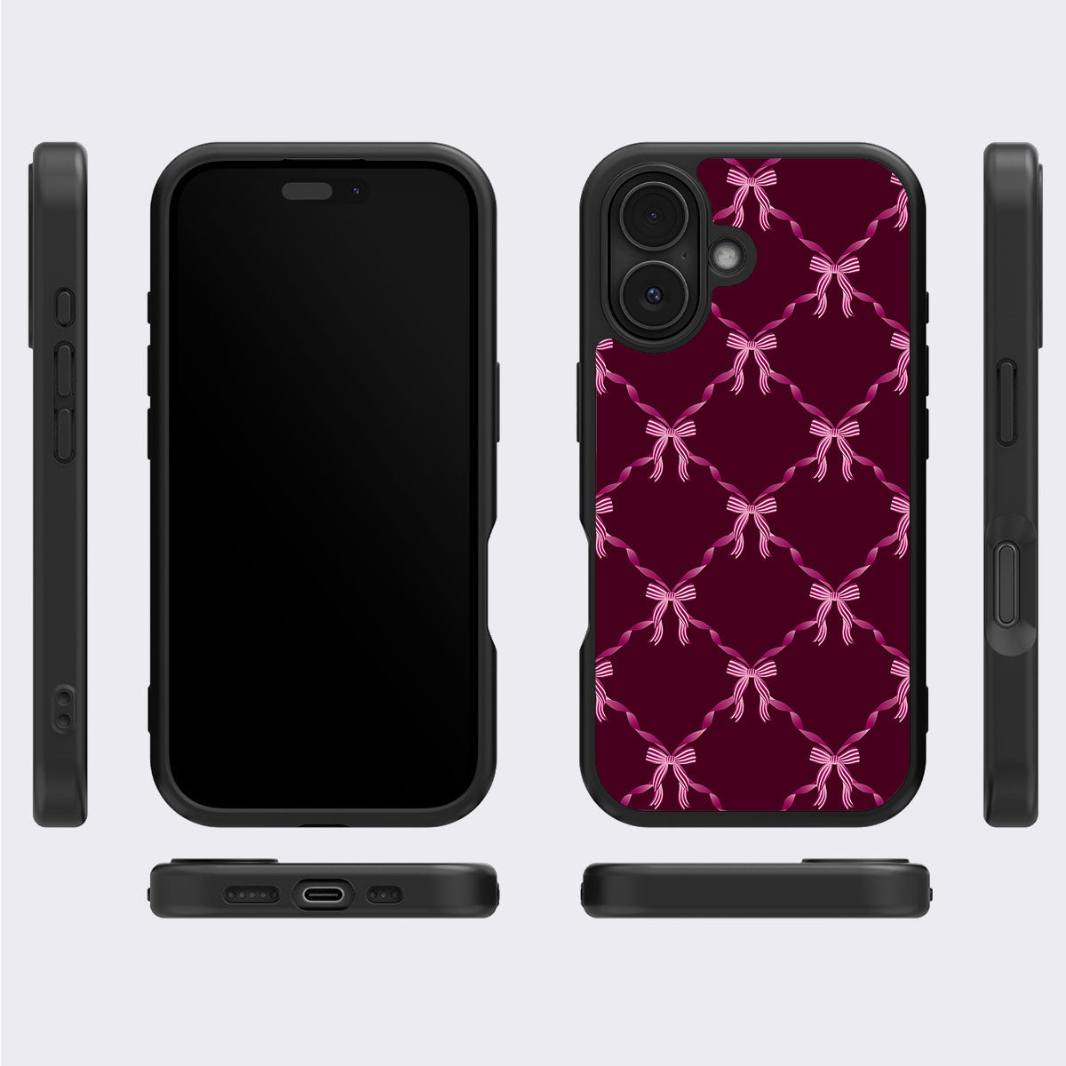 Bordeaux Bow - iPhone 17 Case