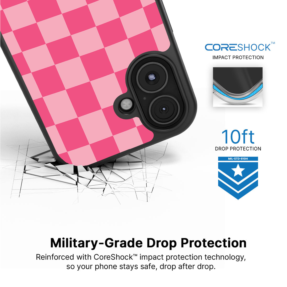 Candy Check iPhone 17 case with drop protection
