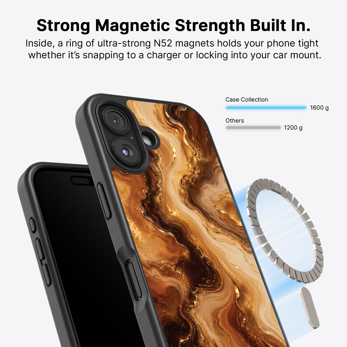 iPhone 17 MagSafe case – Caramel Swirl design
