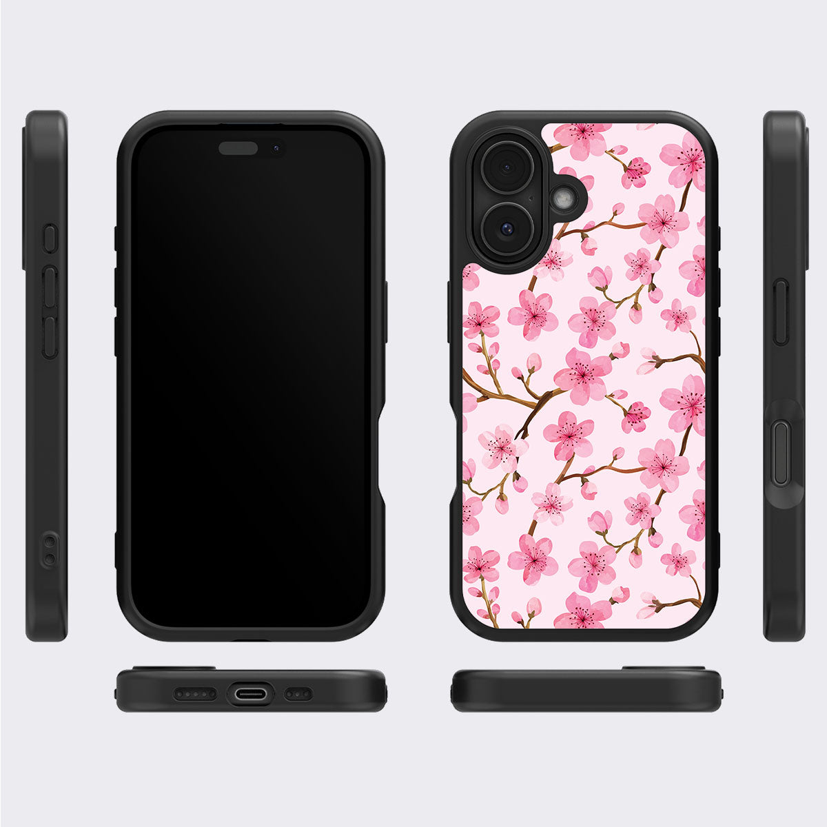 Cherry Blossom iPhone 17 case cover – multi-angle view