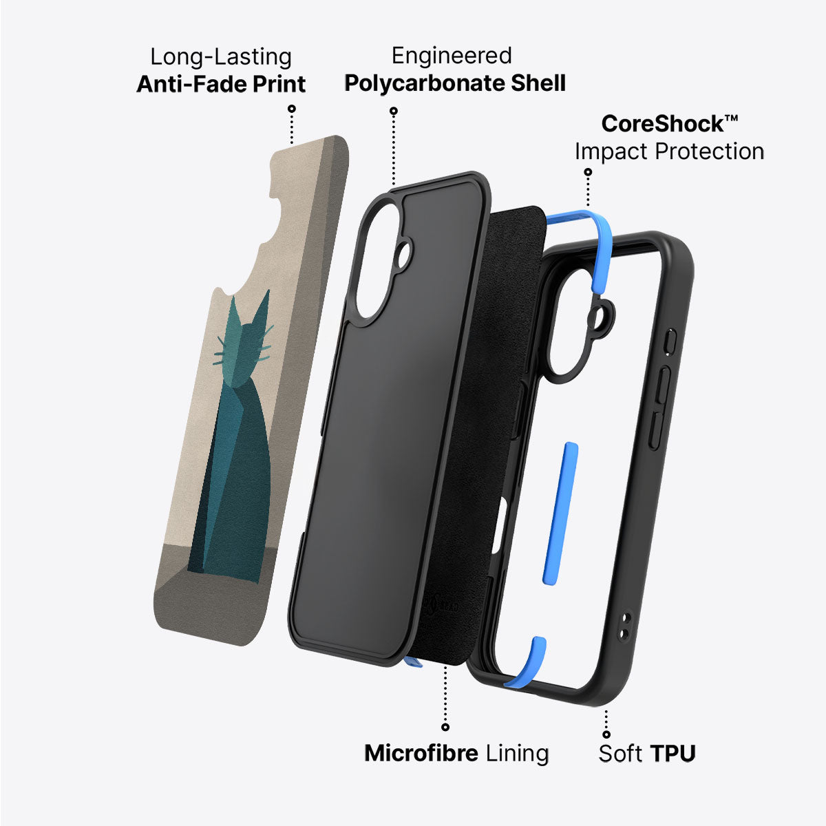 Cubist Feline - iPhone 17 Case #case type_core (non magsafe)