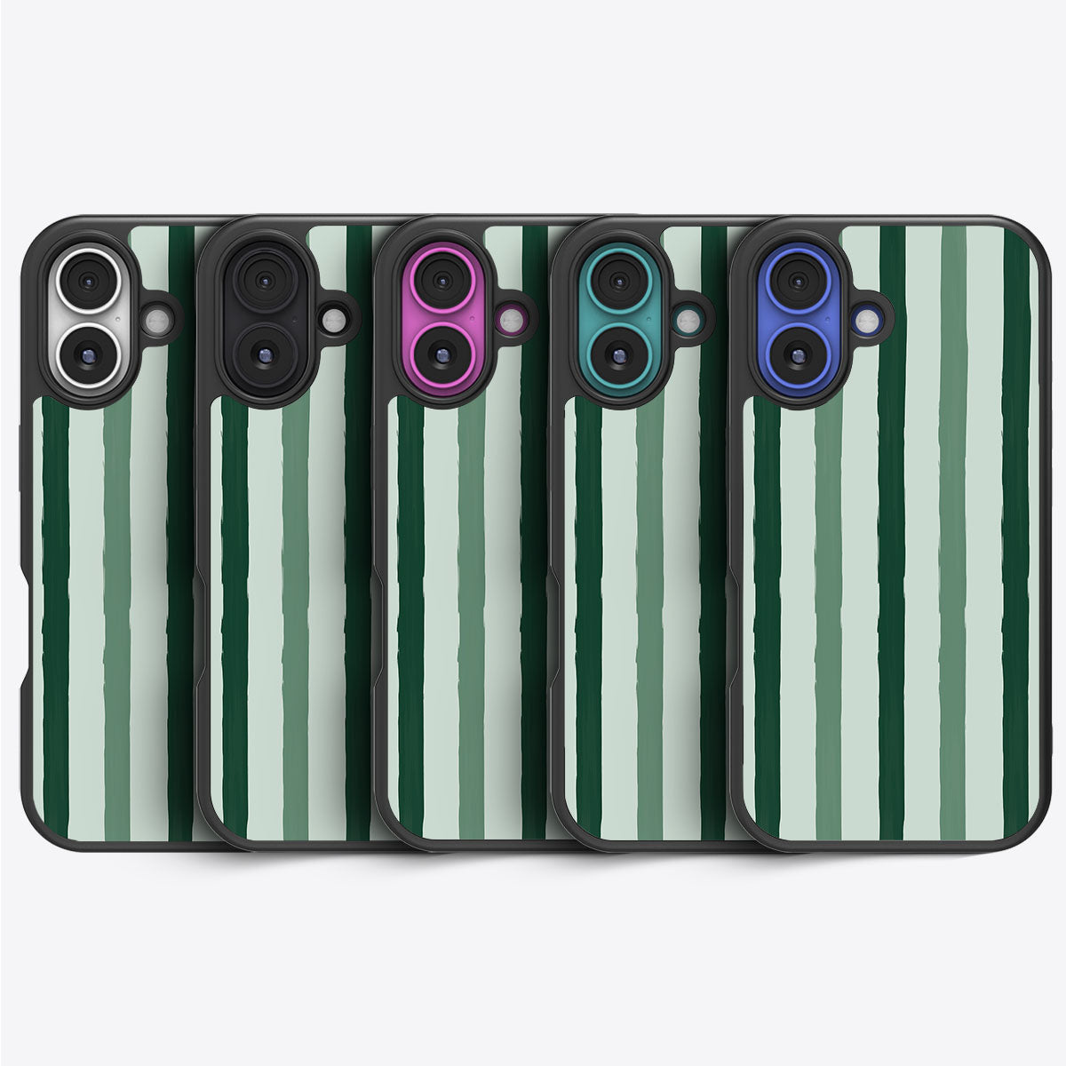 Green Watercolor Stripes - iPhone 17 Case #case type_core (magsafe), #case type_core (non magsafe)