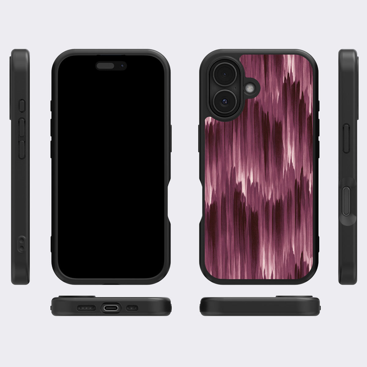 Ikat Haze iPhone 17 case cover – multi-angle view
