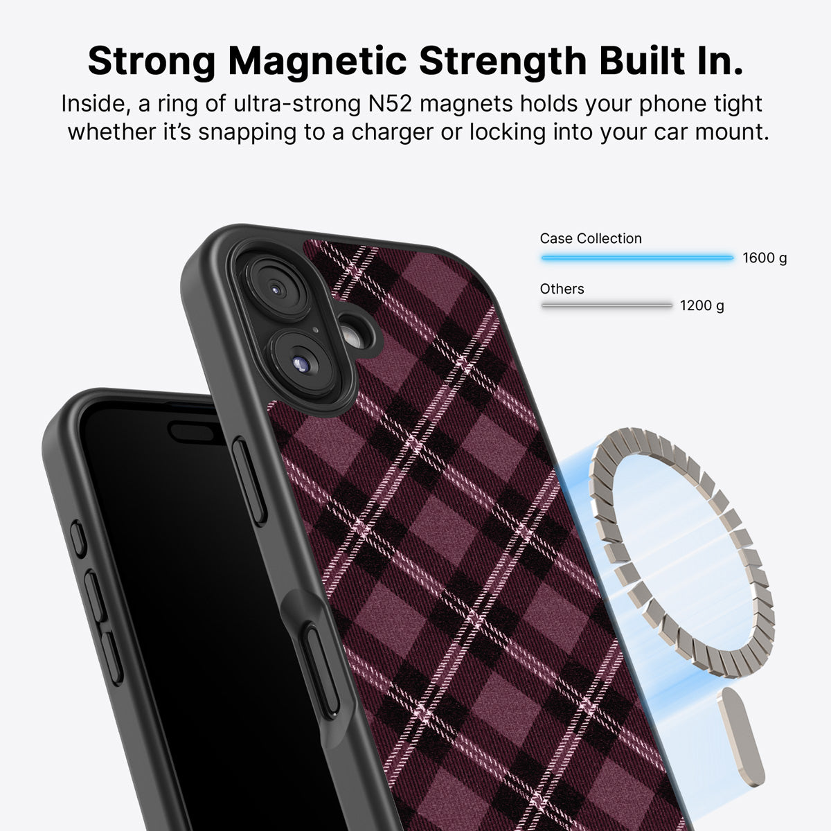 iPhone 17 MagSafe case – Merlot Weave design