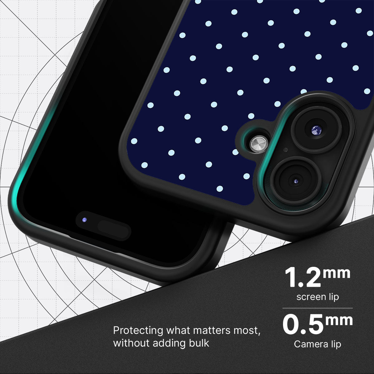 Navy Whisper slim iPhone 17 phone case
