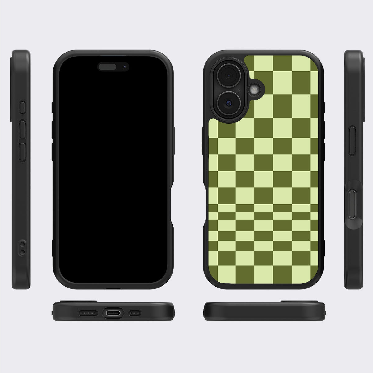 Olive Meadow iPhone 17 case cover – multi-angle view