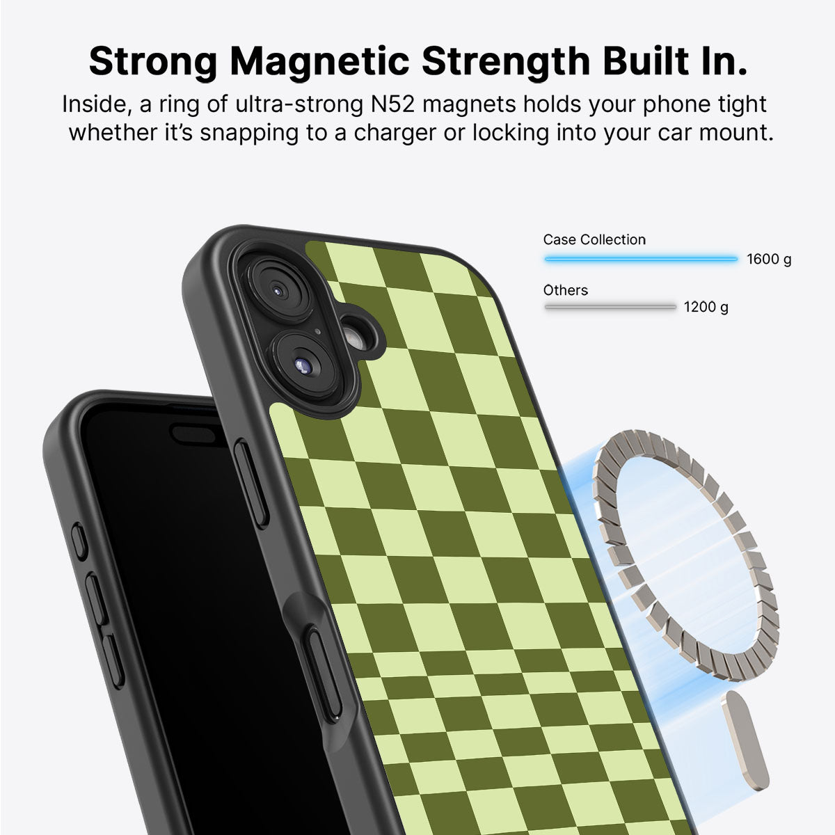 iPhone 17 MagSafe case – Olive Meadow design