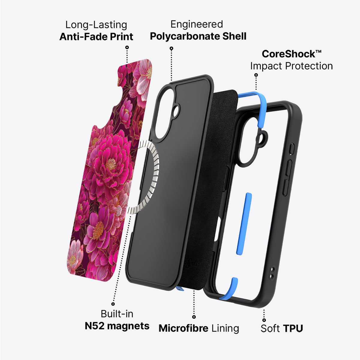 iPhone 17 case construction – Pink Reverie phone case